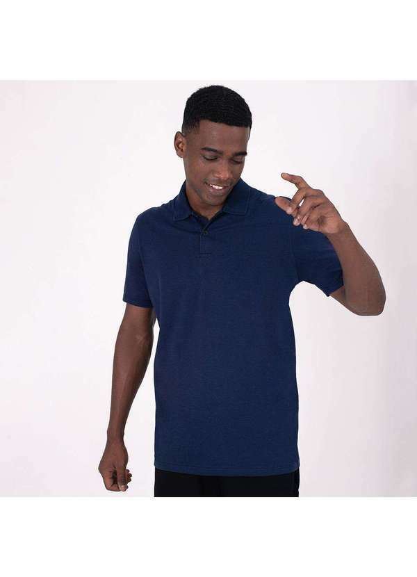Basicamente - Kit de 5 Camisas Polo Masculinas de Várias Cores Preto