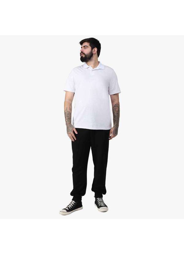 Basicamente - Camisa Polo Masculina Plus Anti Odor Tech Branco 2