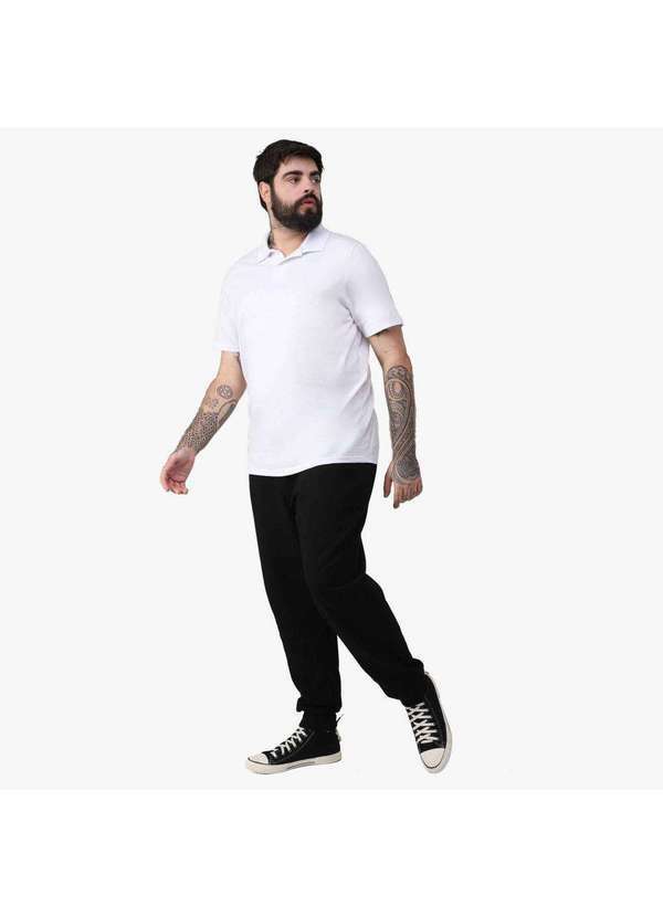 Basicamente - Camisa Polo Masculina Plus Anti Odor Tech Branco 3