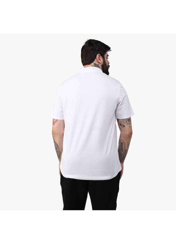 Basicamente - Camisa Polo Masculina Plus Anti Odor Tech Branco 4