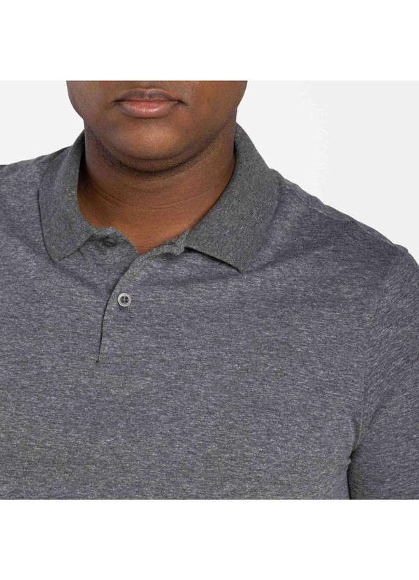 Basicamente - Camisa Polo Masculina Plus Anti Odor Tech Mescla Escuro 2