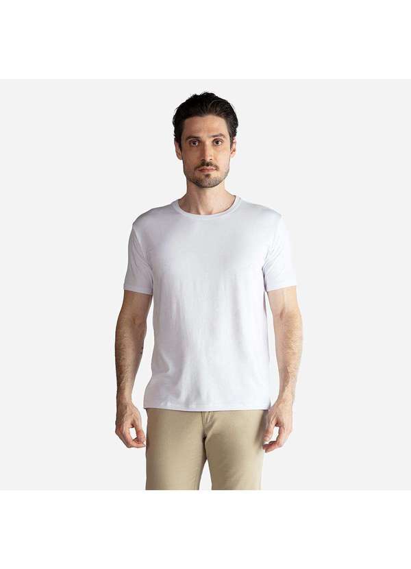 Basicamente - Camiseta Masculina Modal Premium Tech Branco