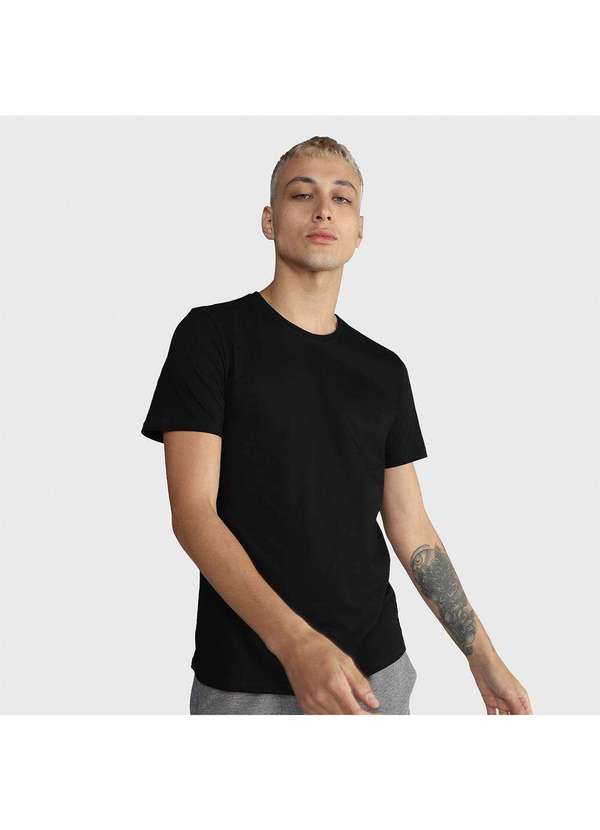 Basicamente - Camiseta Masculina Anti Odor Gola V Tech Preto 2