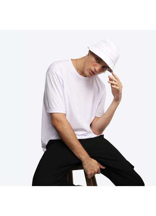 Basicamente - Camiseta Masculina Oversized Anti Odor Tech Branco