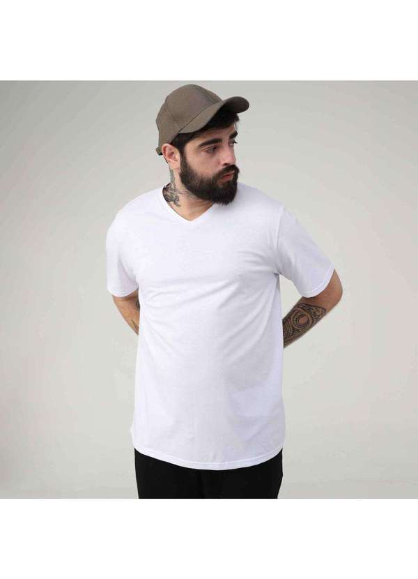 Basicamente - Camiseta Masculina Plus Impermeável Branco