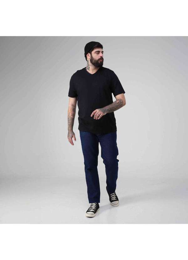 Basicamente - Camiseta Masculina Plus Impermeável Preto