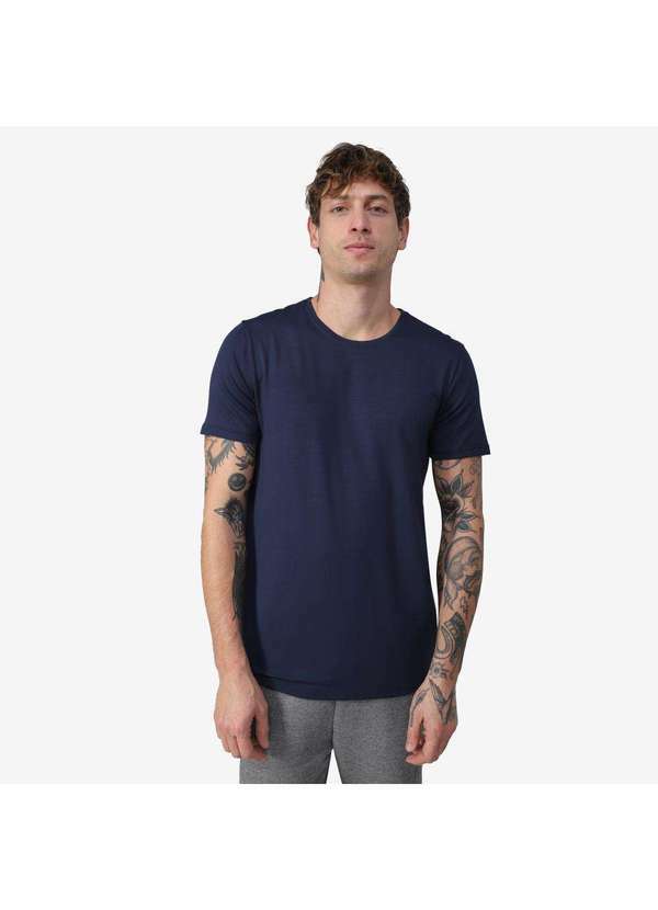 Basicamente - Camiseta Masculina Modal Tech Azul Marinho