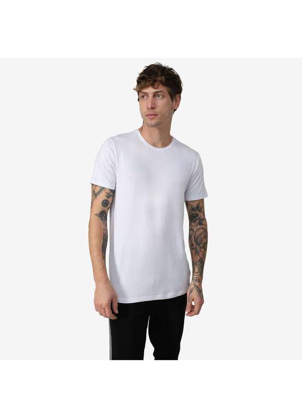 Basicamente - Camiseta Masculina Modal Tech Branco