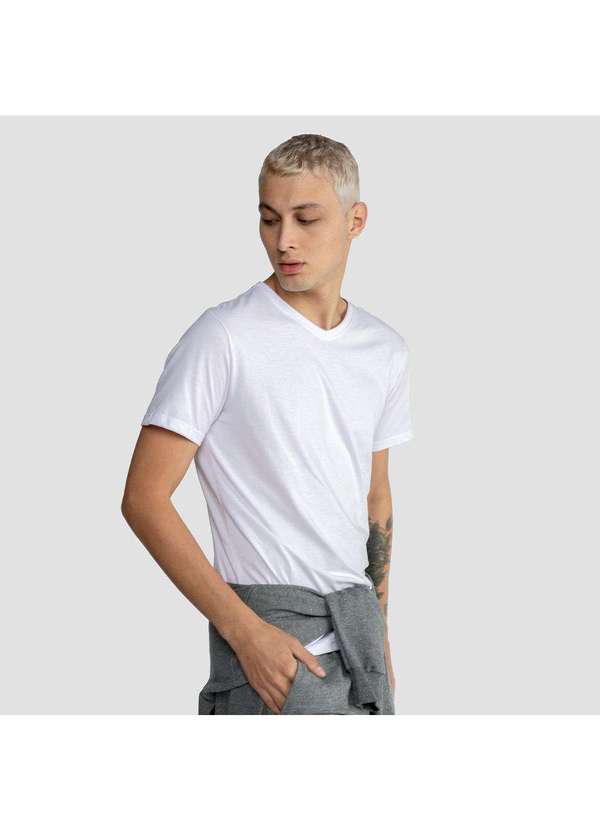 Basicamente - Camiseta Masculina Modal Tech Branco