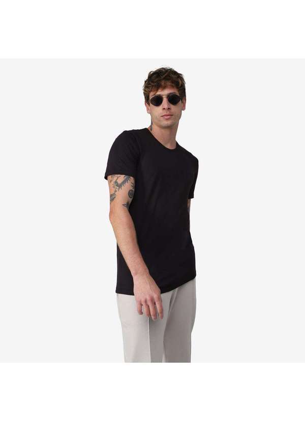 Basicamente - Camiseta Masculina Modal Tech Preto 2