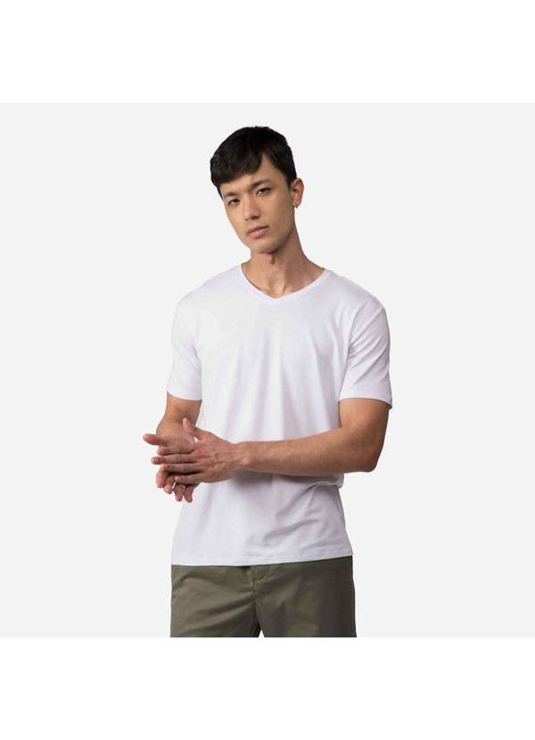 Basicamente - Camiseta Masculina Modal Tech Branco