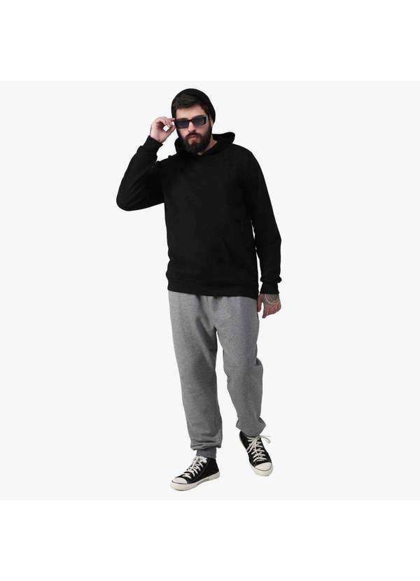 Basicamente - Blusão Masculino Plus Impermeável Preto