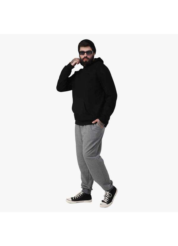 Basicamente - Blusão Masculino Plus Impermeável Preto 2