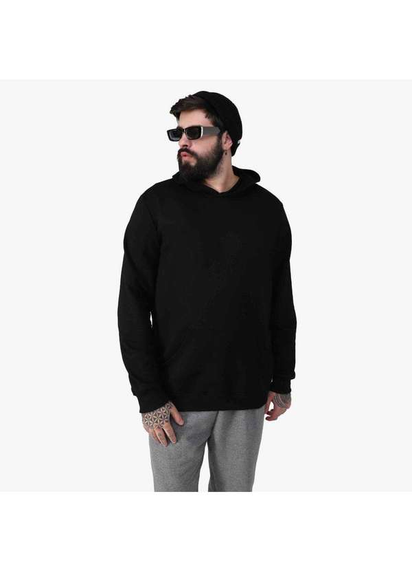 Basicamente - Blusão Masculino Plus Impermeável Preto 3