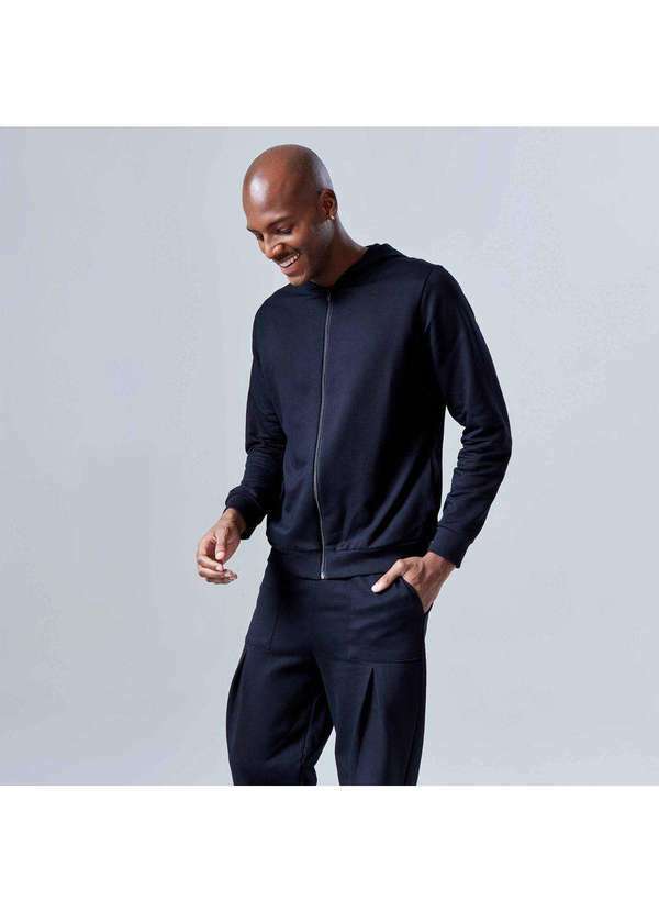 Basicamente - Jaqueta Moletom Tech Impermeável Preto