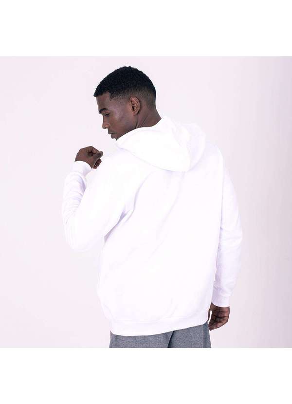Basicamente - Kit 2 Blusões de Moletom com Bolso e Capuz Masculino a Branco 2