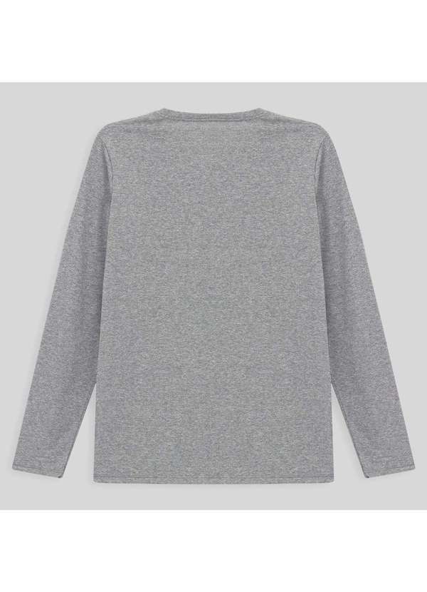 Basicamente - Camiseta Babylook Algodão Premium Gola V Manga Longa Plus Size Mescla Claro 2