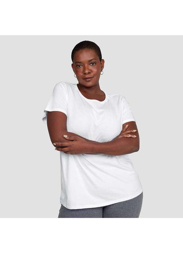Basicamente - Camiseta Feminina Plus Anti Odor Branco 1