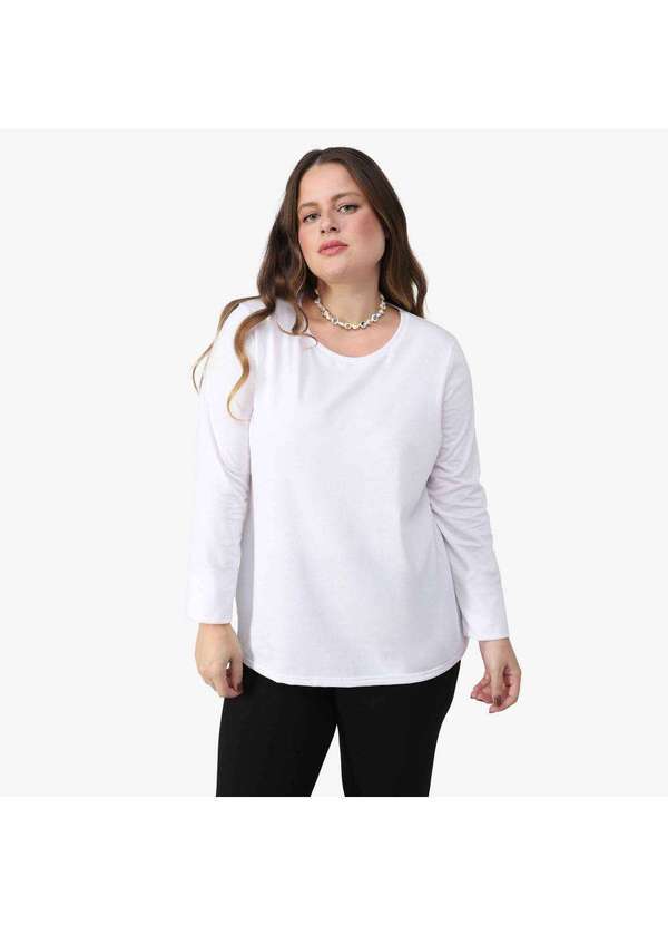 Basicamente - Camiseta Feminina Plus Slim Anti Odor Tech Branco