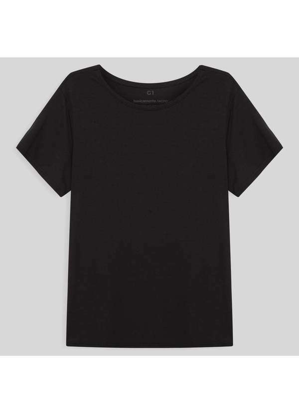Basicamente - Tech T-Shirt Modal Plus Size Feminina Preto