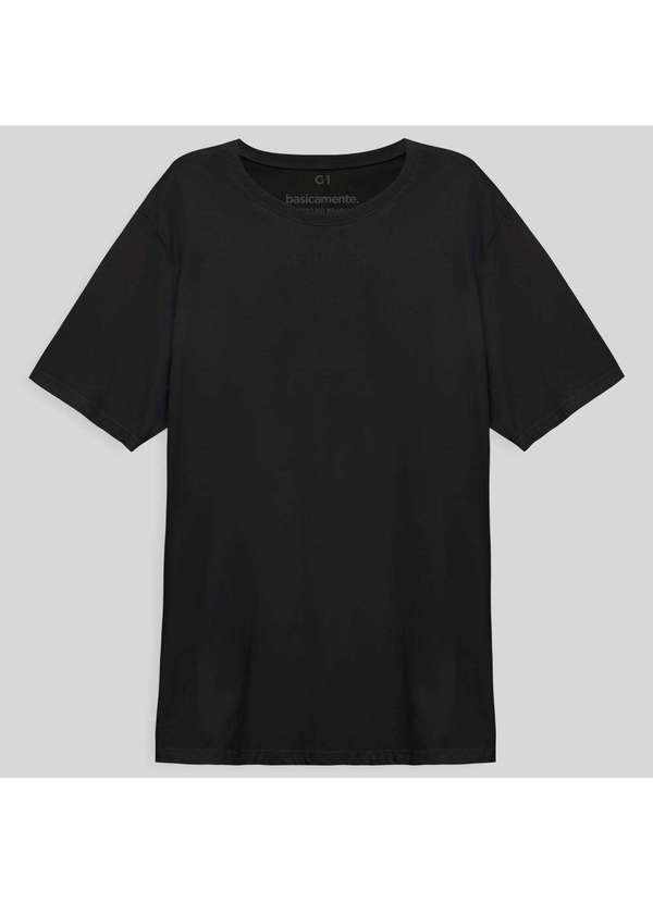 Basicamente - Camiseta Básica Plus Masculina Preto