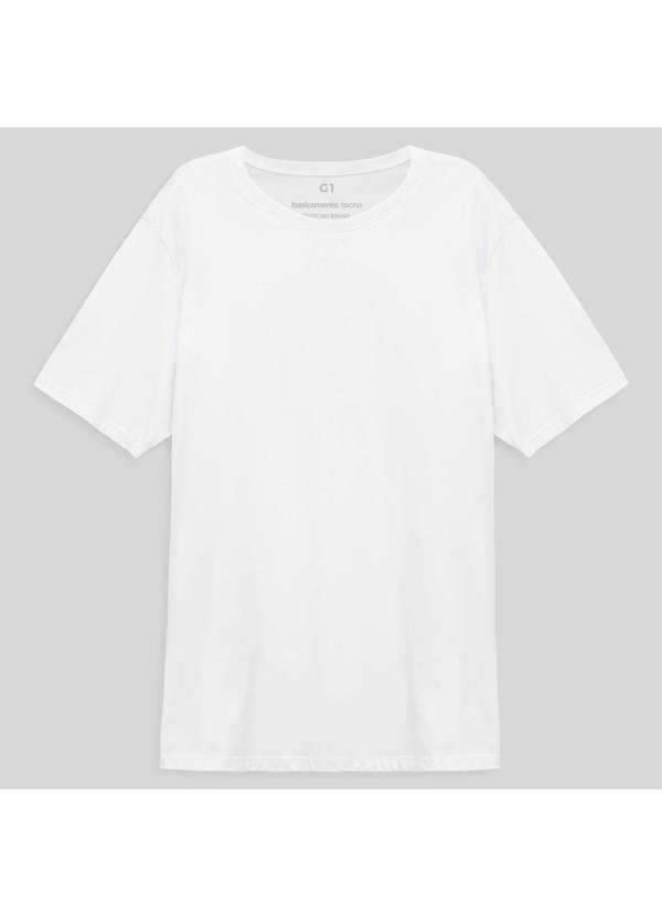 Basicamente - Camiseta Masculina Plus Impermeável Tech Branco