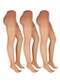Lupo - Kit com 3 Meias Calças Fio 15 News Loba 5680-001 Preto-Natural-Peach - variação: Natural-Peach