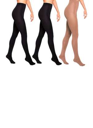 Lupo - Kit com 3 Meias Calças Fio 80 Opaca Loba 5858-001 - LUPO