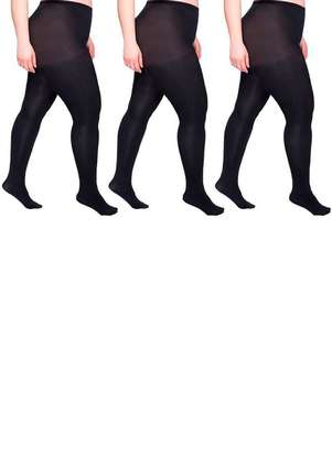 Lupo - Kit com 3 Meias Calças Fio 80 Opaca Plus Size Loba 5852-001 - LUPO