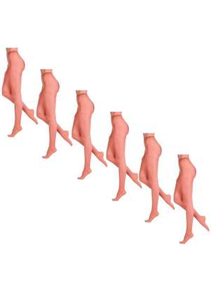 Lupo - Kit com 6 Meias Calças Fio 20 Opaca Loba 5898-001 - LUPO