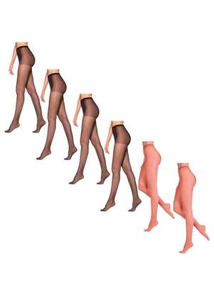 Lupo - Kit com 6 Meias Calças Fio 20 Opaca Loba 5898-001 - LUPO