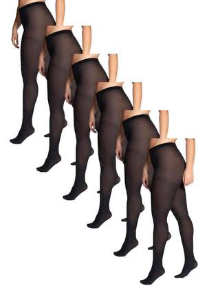 Lupo - Kit com 6 Meias Calças Fio 40 Opaca Plus Size Loba 5837-001 - LUPO