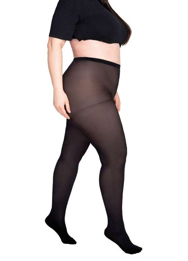 Lupo - Kit com 6 Meias Calças Fio 40 Opaca Plus Size Loba 5837-001 999-Preta 3