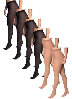 Lupo - Kit com 6 Meias Calças Fio 40 Opaca Plus Size Loba 5837-001 - LUPO