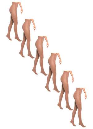 Lupo - Kit com 6 Meias Calças Fio 80 Opaca Loba 5858-001 - LUPO