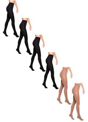 Lupo - Kit com 6 Meias Calças Fio 80 Opaca Loba 5858-001 - LUPO