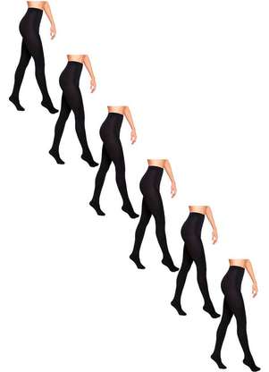 Lupo - Kit com 6 Meias Calças Fio 80 Opaca Loba 5858-001 - LUPO