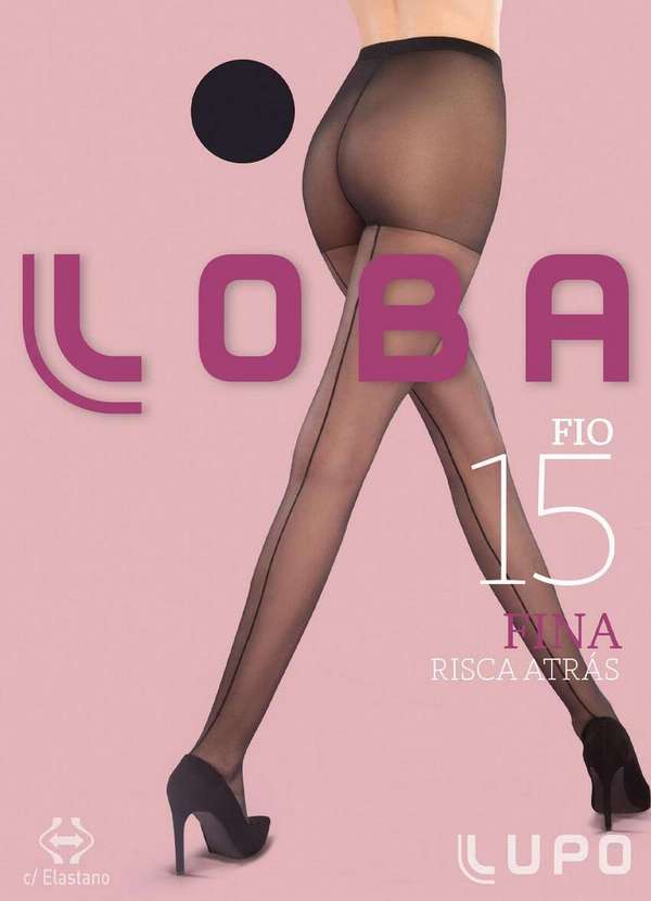 Lupo - Meia Calça Fio 15 Risca Atrás Loba 5685-001 9990-Preta 3