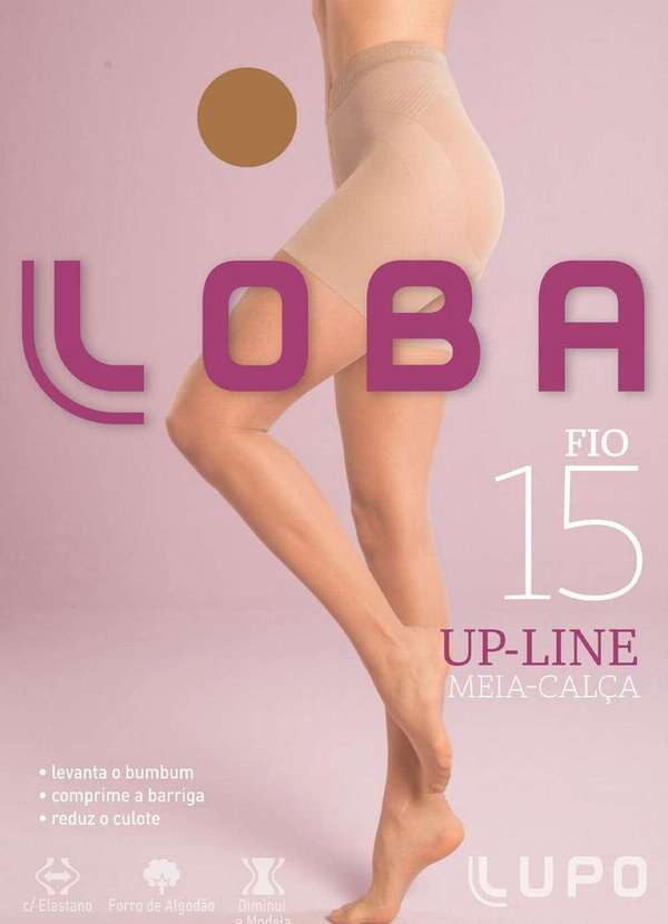 Lupo - Meia Calça Fio 15 Up Line Loba 5895-001 654-Po-De-Arroz 2