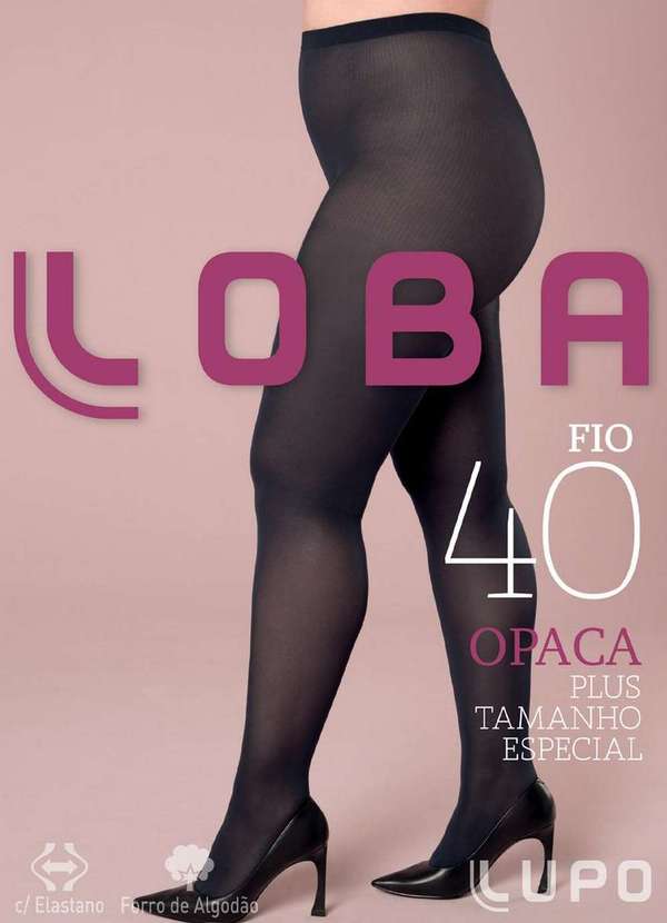 Lupo - Meia Calça Fio 40 Opaca Plus Size Loba 5837-001 999-Preta 2