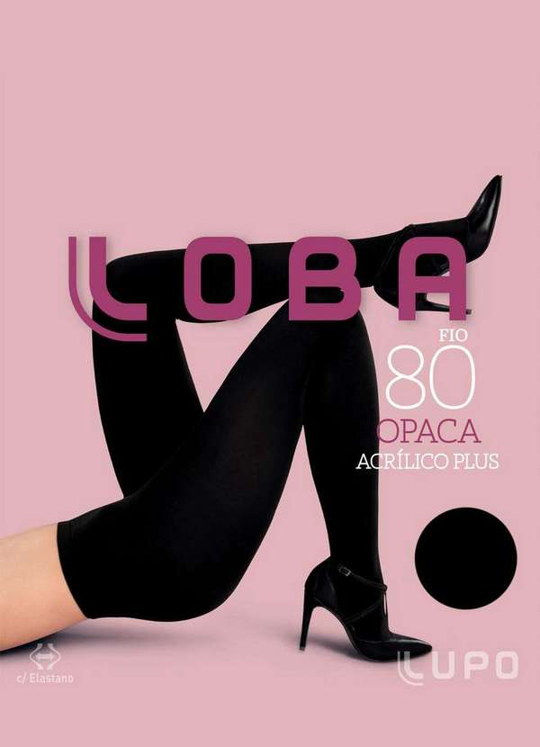 Lupo - Meia Calça Fio 80 Opaca Plus Size Loba 5786-001 9990-Preto 2
