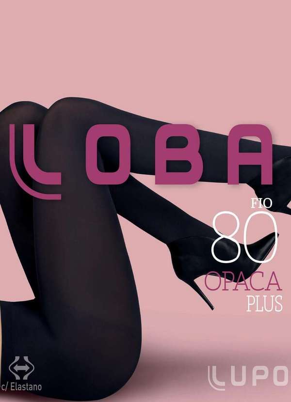 Lupo - Meia Calça Fio 80 Opaca Plus Size Loba 5852-001 9990-Preto 2