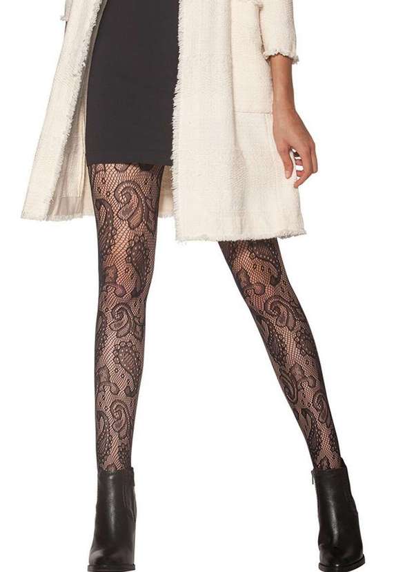 Lupo - Meia Calça Rendada Loba 5187-001 9990-Preta 2