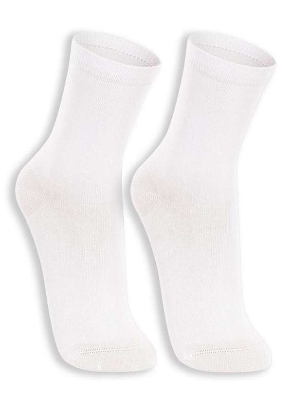 Lupo - Kit 2 pares de Meias Cano Longo Lupo 4575-088 0900-Branco