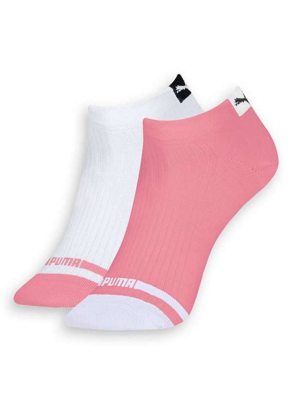 Puma - Kit 2 pares de Meias Esportiva Cano Curto Puma 4745-001/002 995-Rosado-Branco