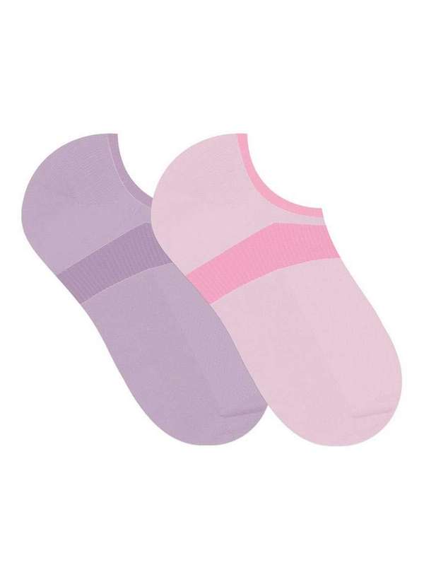 Selene - Kit 2 pares de Meias Invisível Selene 4805-001 999-Lilás-Claro-Rosa-Claro