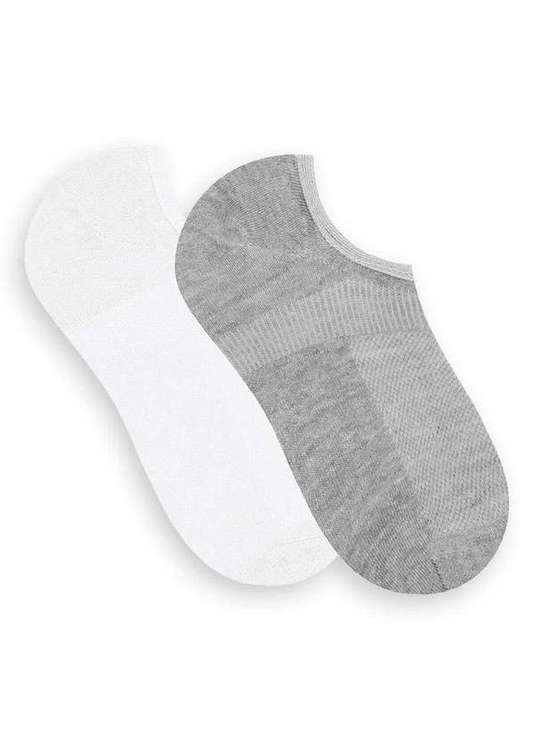 Selene - Kit 2 pares de Meias Invisível Selene 4805-001 999-Branco-Cinza-Mescla