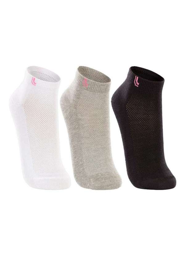 Lupo - Kit/3 Meia Lupo 3226-089 0906-Branco-Cinza-Preto