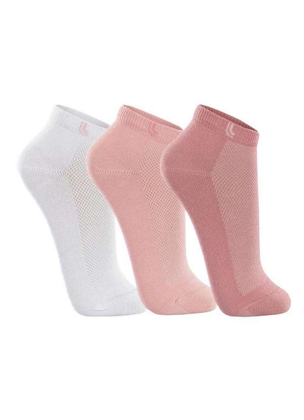 Lupo - Kit/3 Meia Lupo 3226-089 0907-Branco-Rosa
