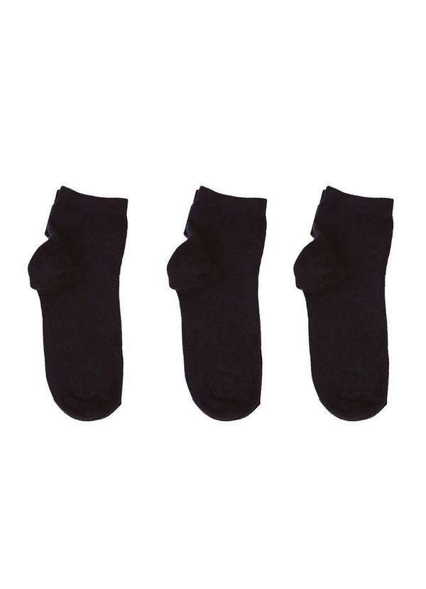 Lupo - Kit/3 Meia Lupo 4200-089 0912-Preto-Preto-Preto
